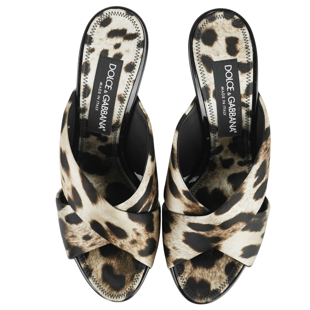 Dolce & Gabbana Leopard Print Satin Heels - Discounts on Dolce & Gabbana at UAL