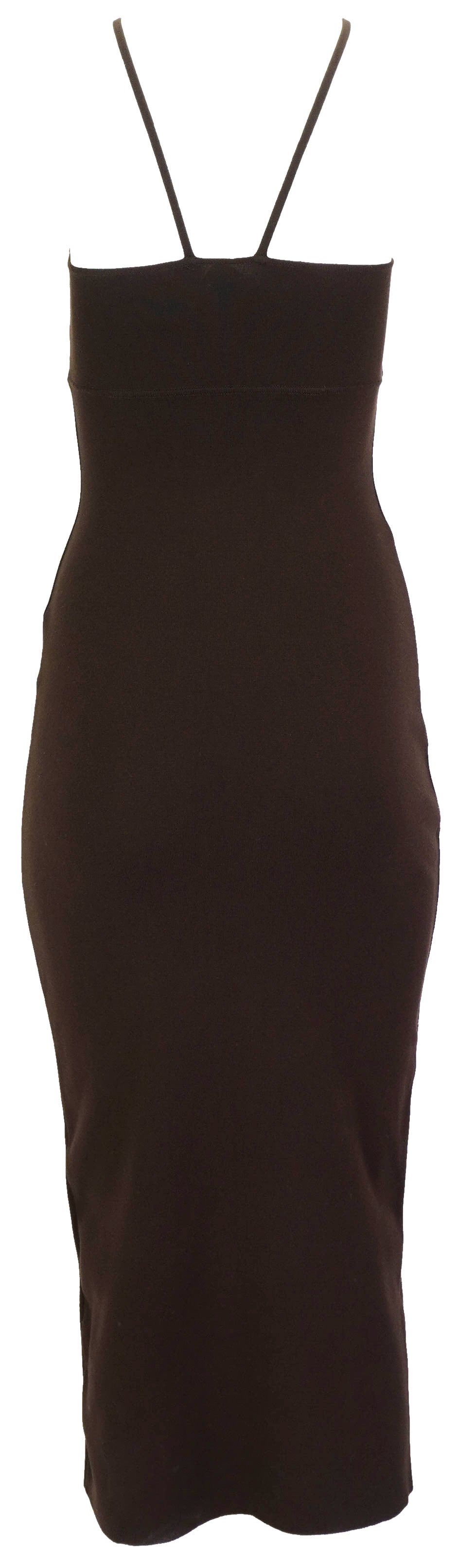 Zeynep Arcay Y-Neck Knit Midi Dress in Brown - Discounts on Zeynep Arcay at UAL
