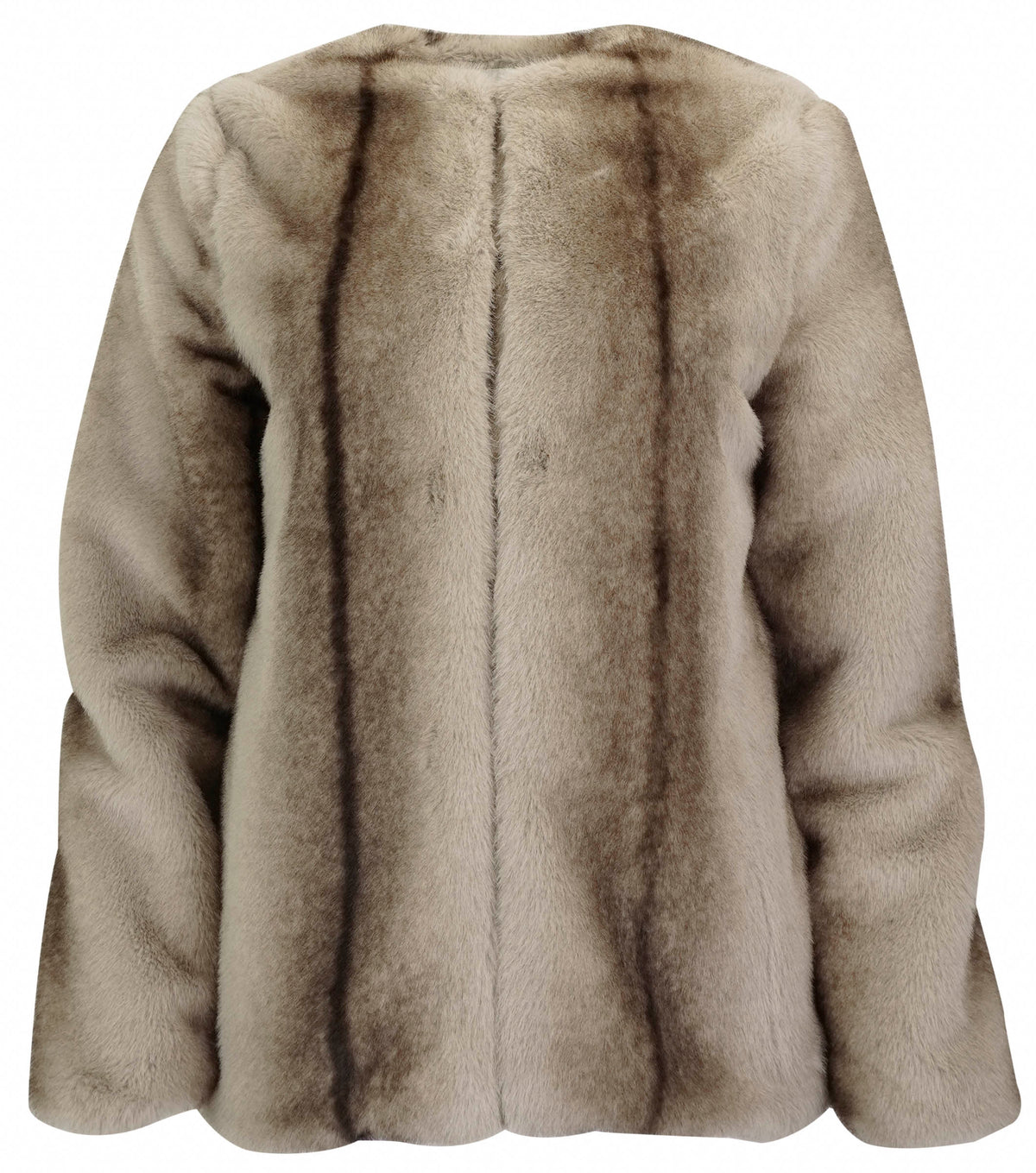Line and Dot The City Faux Fur Jacket in Brown Multi - Discounts on Line and Dot at UAL