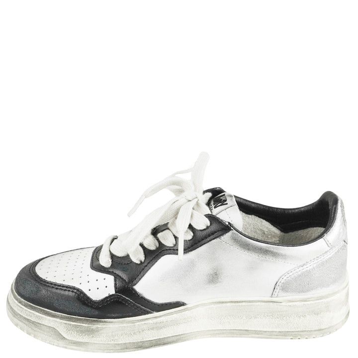 Autry Super Vintage Low Top Sneakers in Black and Silver - Discounts on Autry at UAL
