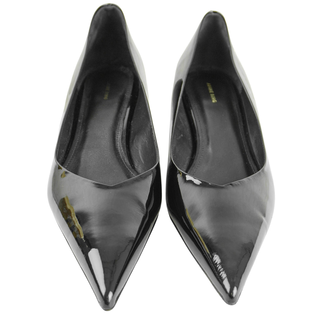 Anine Bing Hilda Patent Leather Pumps in Black