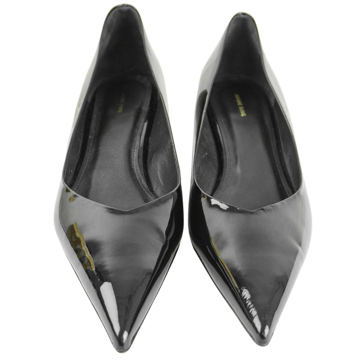 Anine Bing Hilda Patent Leather Pumps in Black