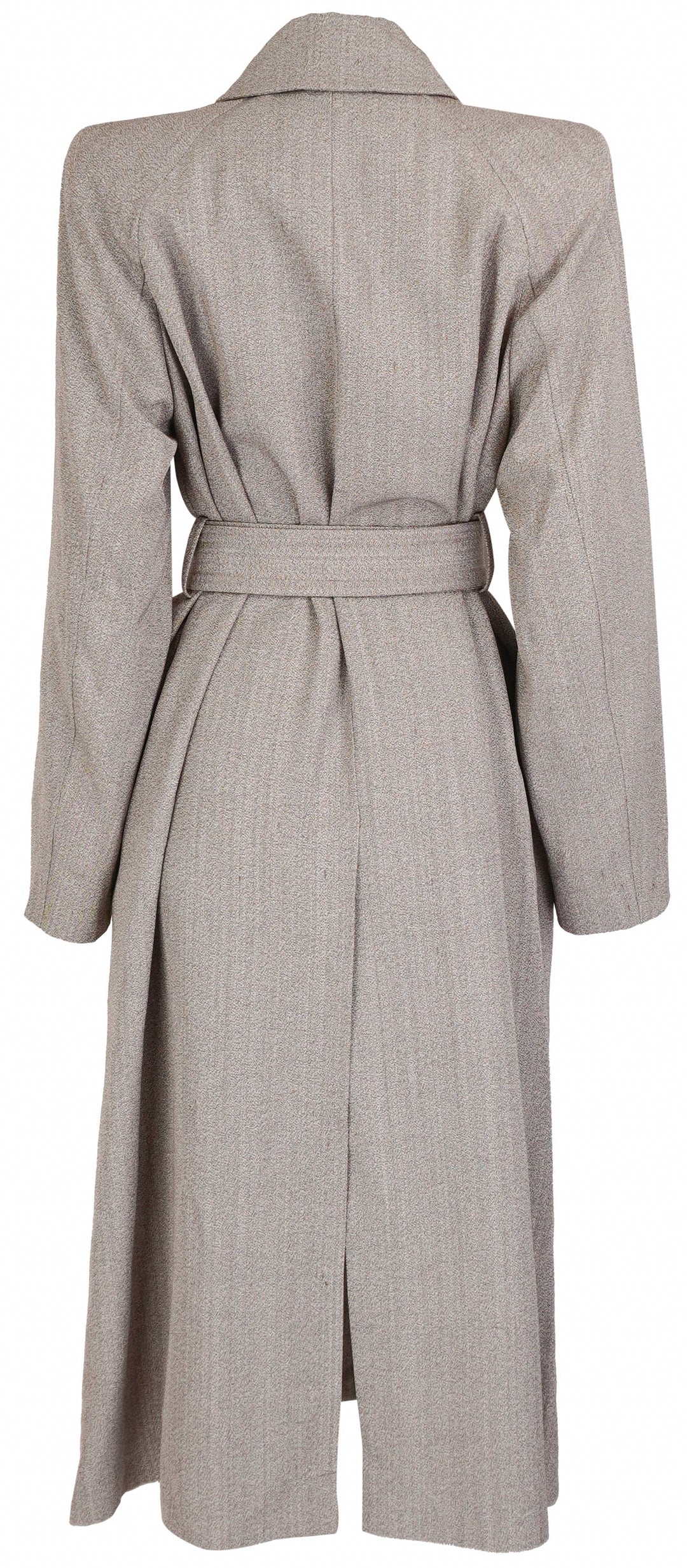 Phoebe Philo Sharp Shoulder Car Coat in Heather Beige - Discounts on Phoebe Philo at UAL