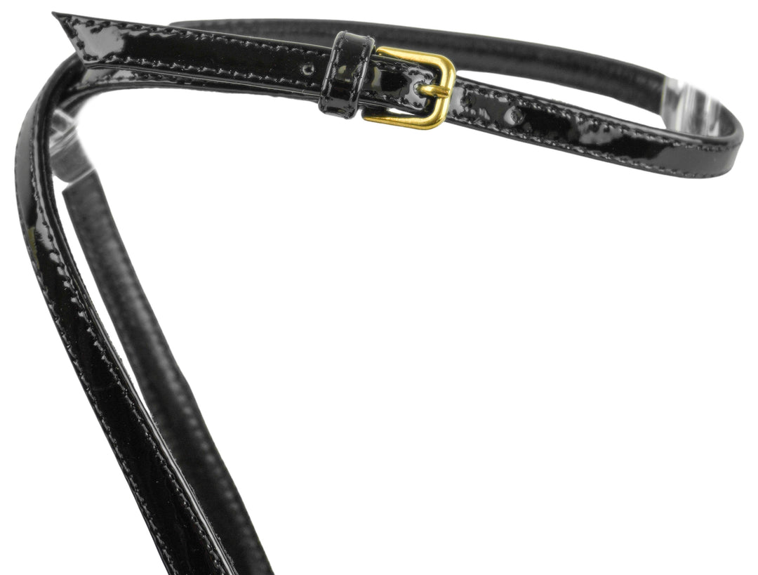 Saint Laurent La Scandale Patent Leather Wedges in Black/Leopard Print