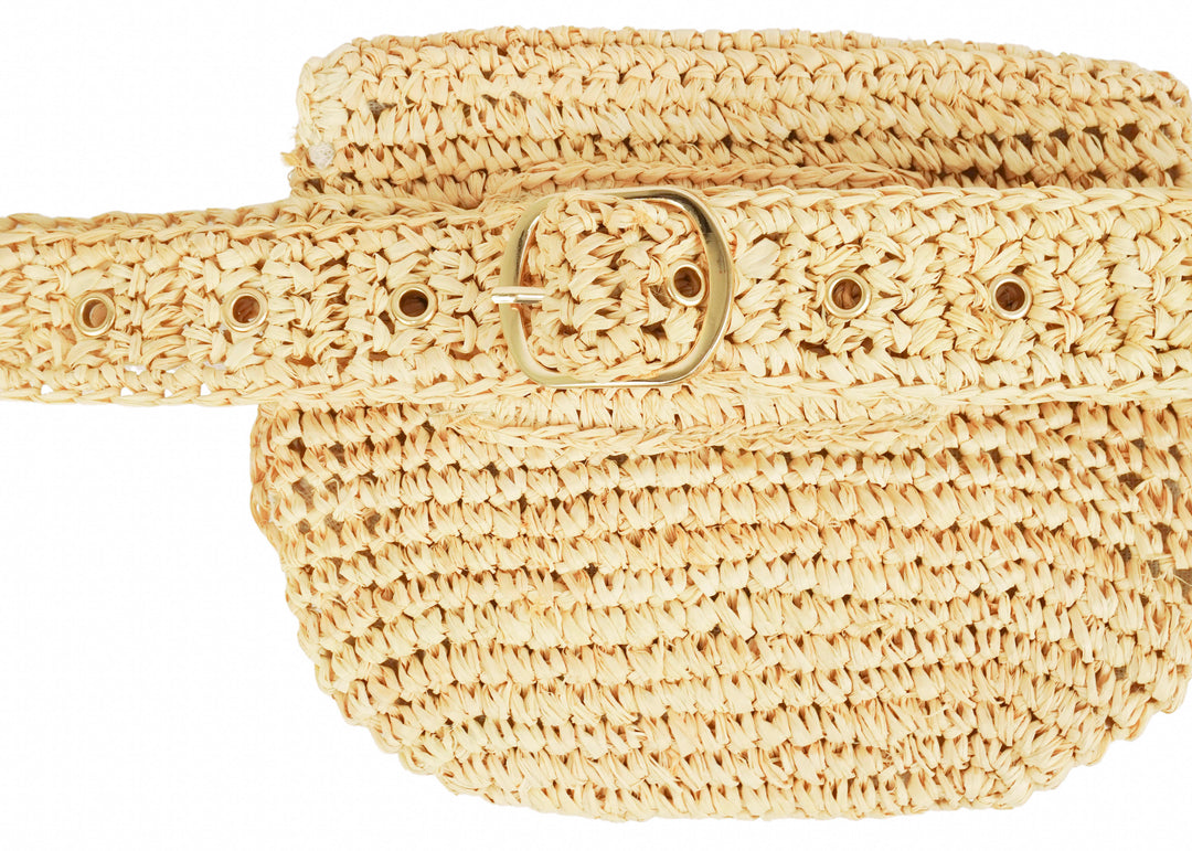 Hat Attack Straw Belt Bag in Natural - Discounts on Hat Attack at UAL