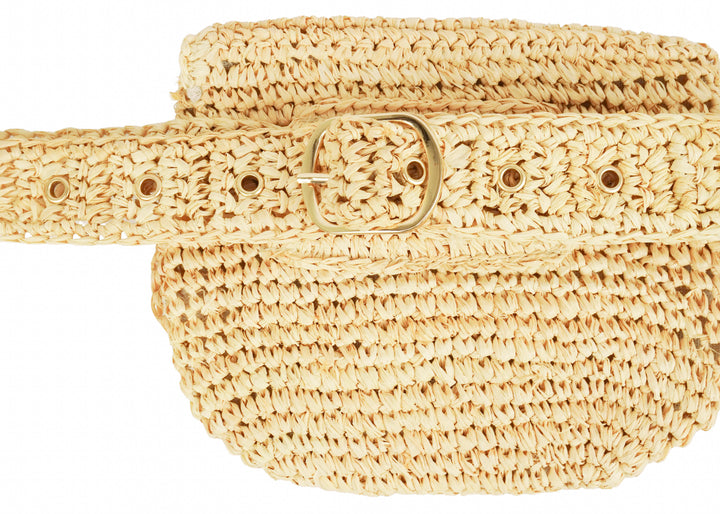 Hat Attack Straw Belt Bag in Natural - Discounts on Hat Attack at UAL