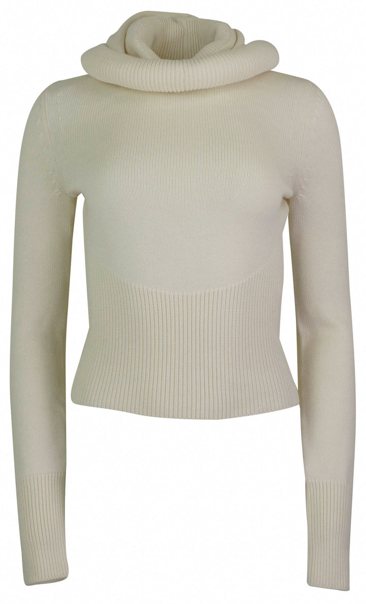 ALAÏA Wool Hooded Sweater in White - Discounts on ALAÏA at UAL