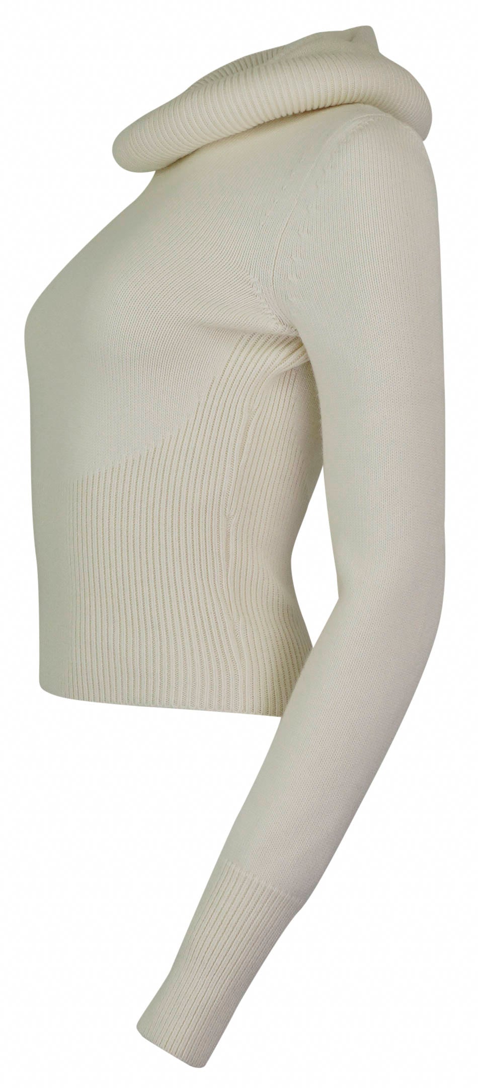 ALAÏA Wool Hooded Sweater in White - Discounts on ALAÏA at UAL