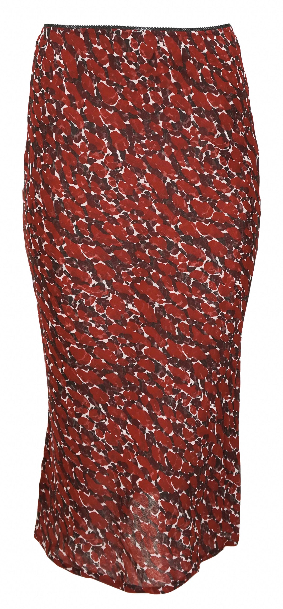 Saint Laurent Silk Midi Skirt in Red Chalk - Discounts on Saint Laurent at UAL