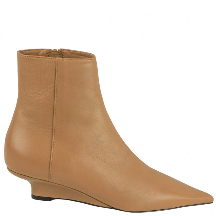 Toteme Sharp Leather Ankle Boots in Camel - Discounts on Toteme at UAL