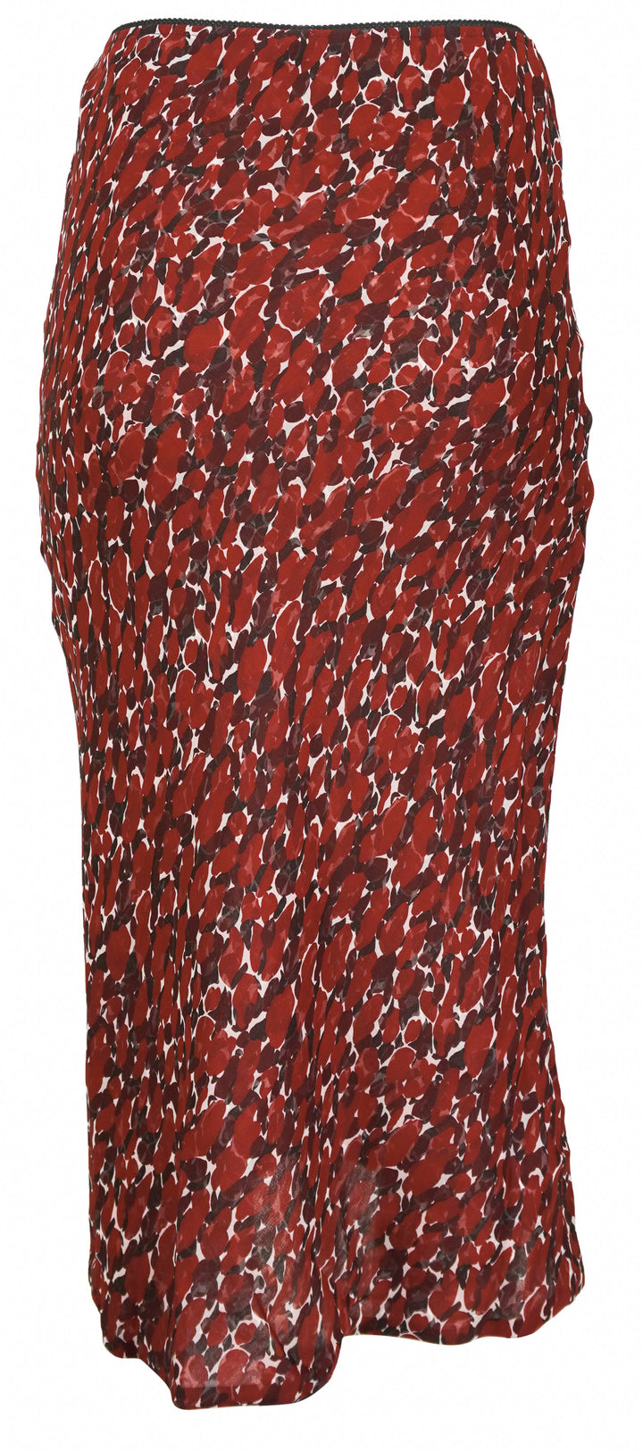 Saint Laurent Silk Midi Skirt in Red Chalk - Discounts on Saint Laurent at UAL