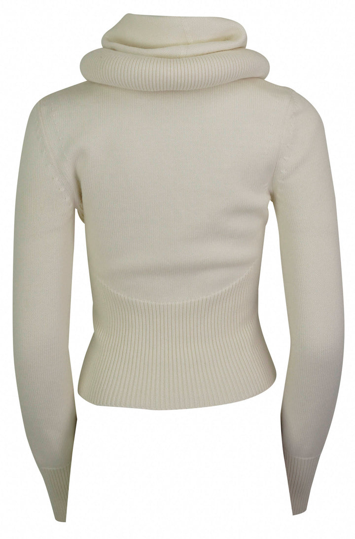 ALAÏA Wool Hooded Sweater in White - Discounts on ALAÏA at UAL
