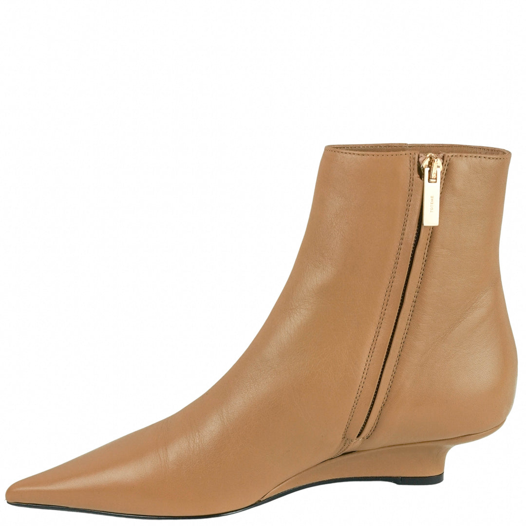 Toteme Sharp Leather Ankle Boots in Camel - Discounts on Toteme at UAL