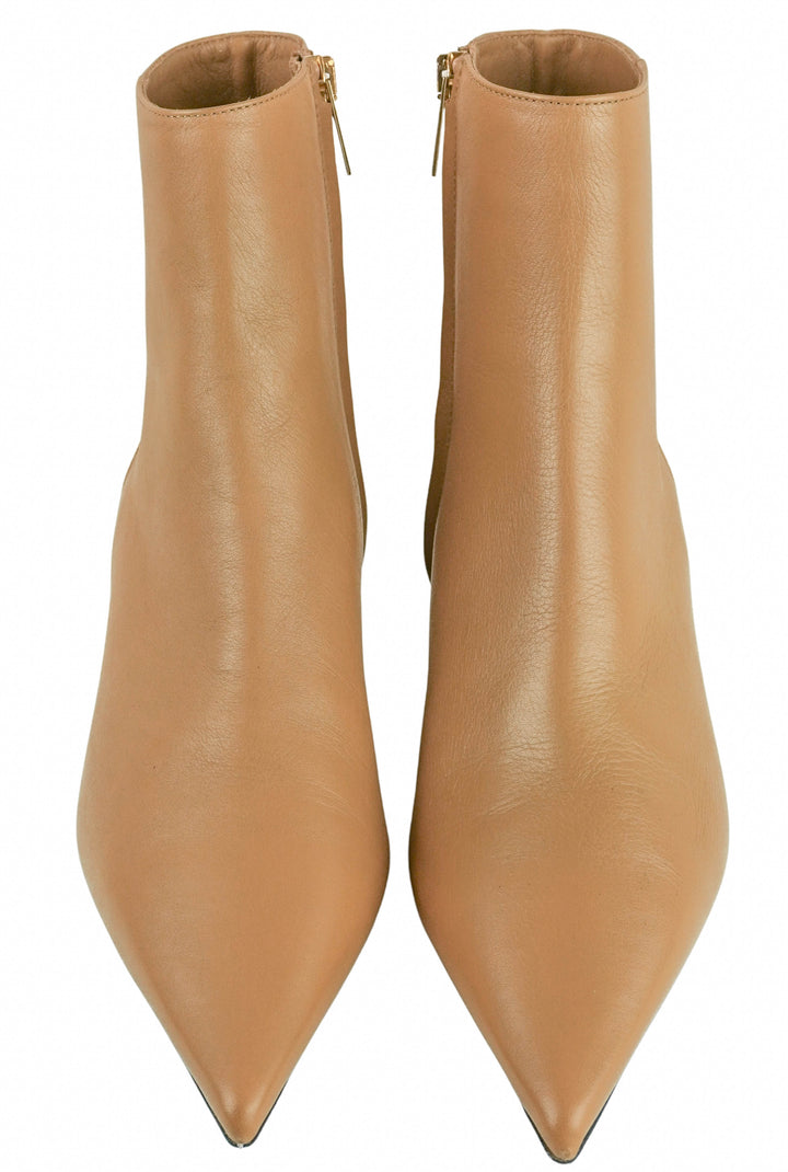 Toteme Sharp Leather Ankle Boots in Camel - Discounts on Toteme at UAL