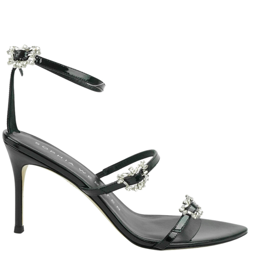 Sophia Webster Grace Sandals in Black Patent