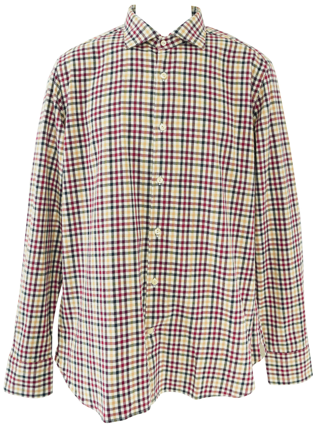 Tintoria Mattei Dress Shirt in Black/Red Plaid - Discounts on Tintoria Mattei at UAL