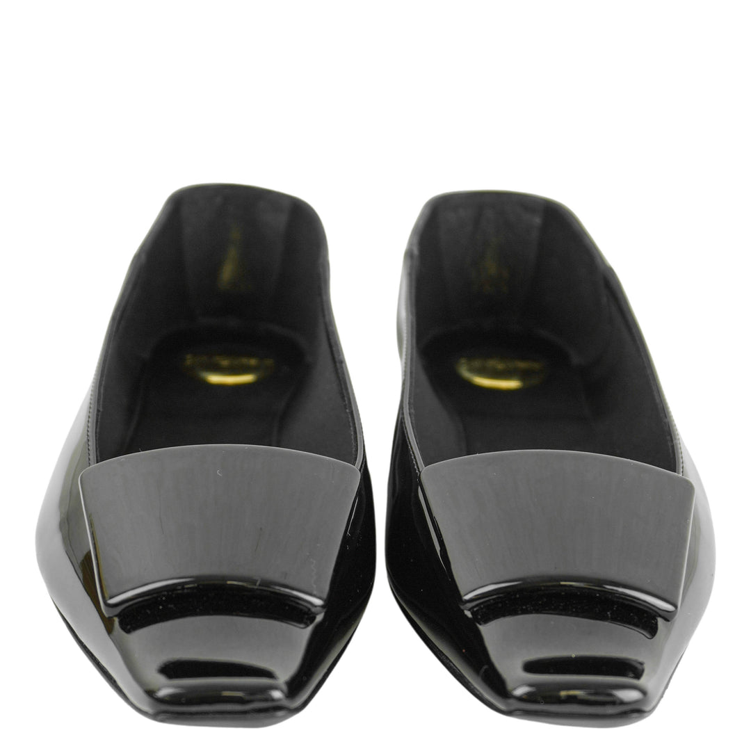 Saint Laurent Poppy Patent Leather Flats in Black