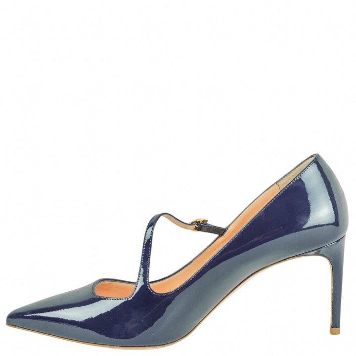 Rupert Sanderson Valette Patent Leather Pumps in Navy - Discounts on Rupert Sanderson at UAL