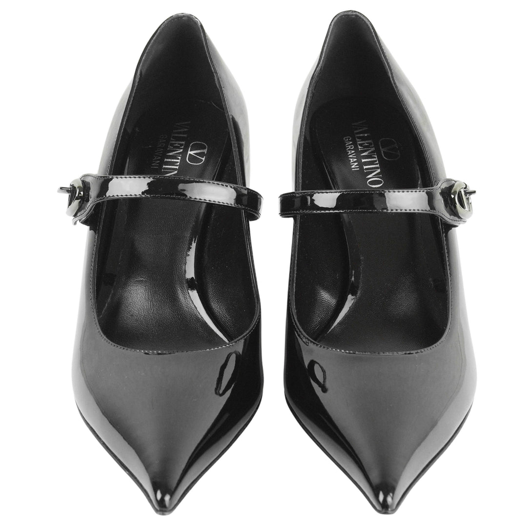 Valentino Patent Leather Mary Jane Pumps in Black - Discounts on Valentino at UAL