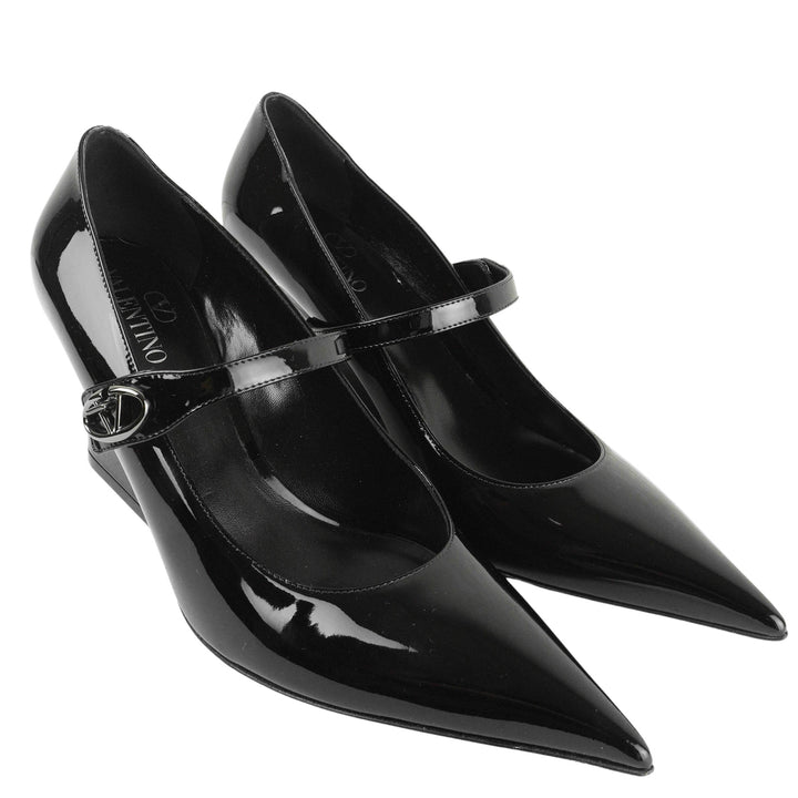 Valentino Patent Leather Mary Jane Pumps in Black - Discounts on Valentino at UAL