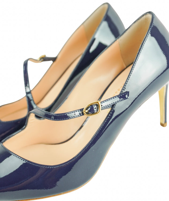 Rupert Sanderson Valette Patent Leather Pumps in Navy - Discounts on Rupert Sanderson at UAL