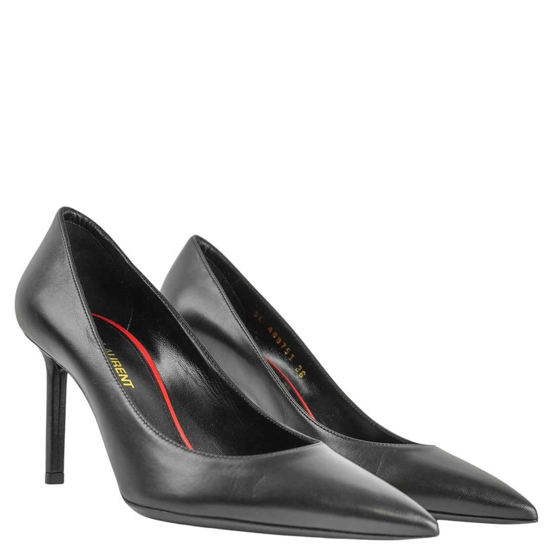 Saint Laurent Leather Pumps in Black - Discounts on Saint Laurent at UAL