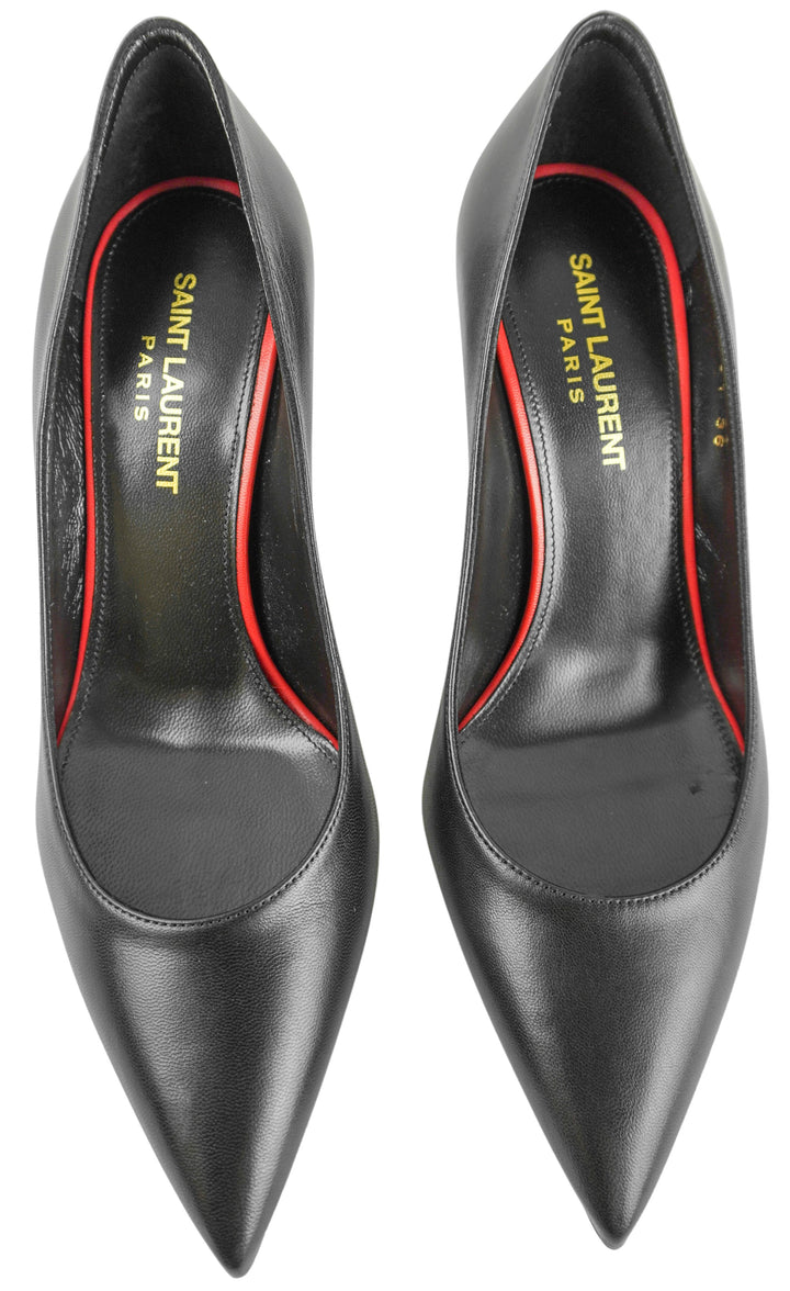 Saint Laurent Leather Pumps in Black - Discounts on Saint Laurent at UAL