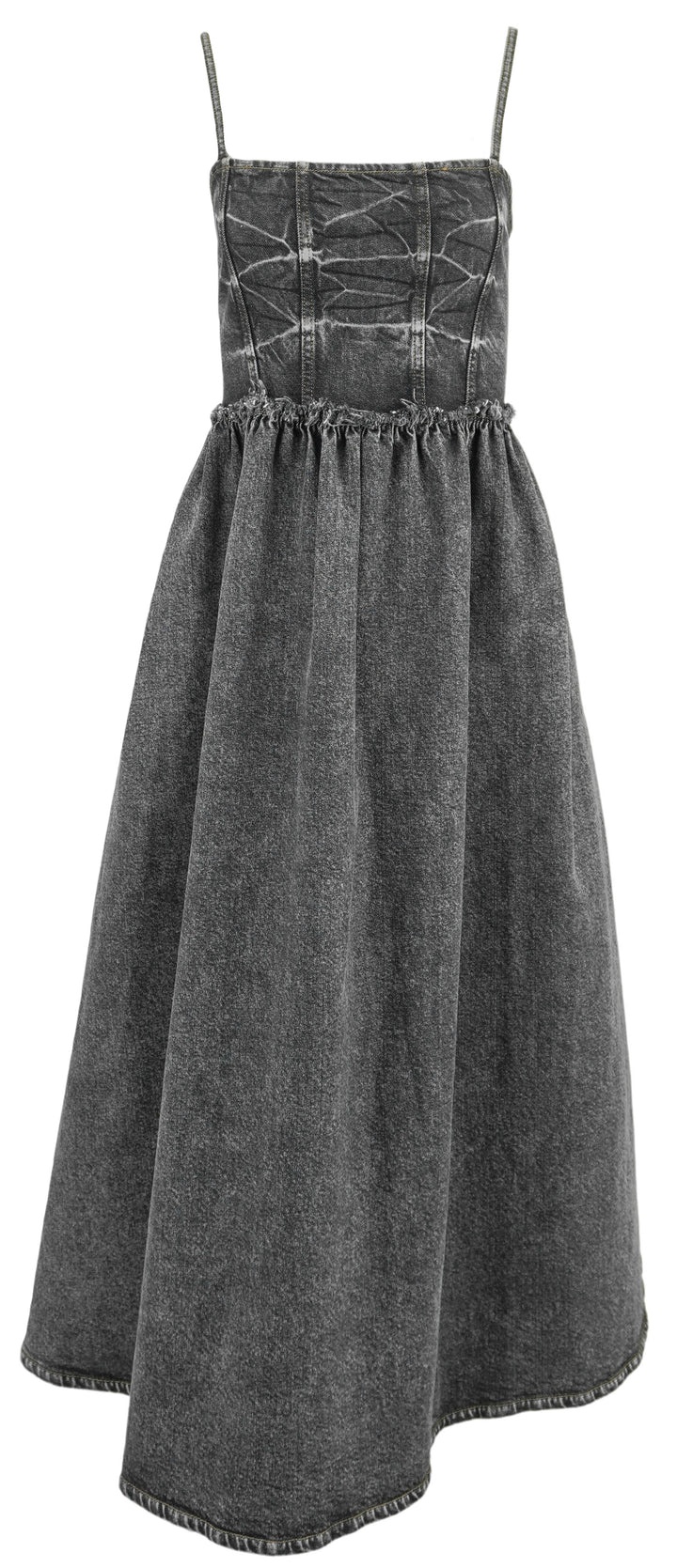 Ganni Denim Dress in Washed Black