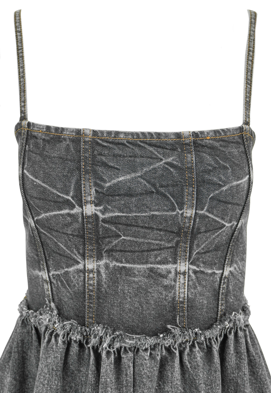 Ganni Denim Dress in Washed Black