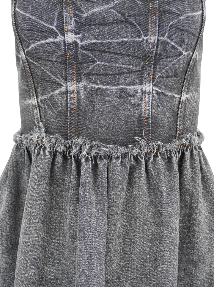 Ganni Denim Dress in Washed Black