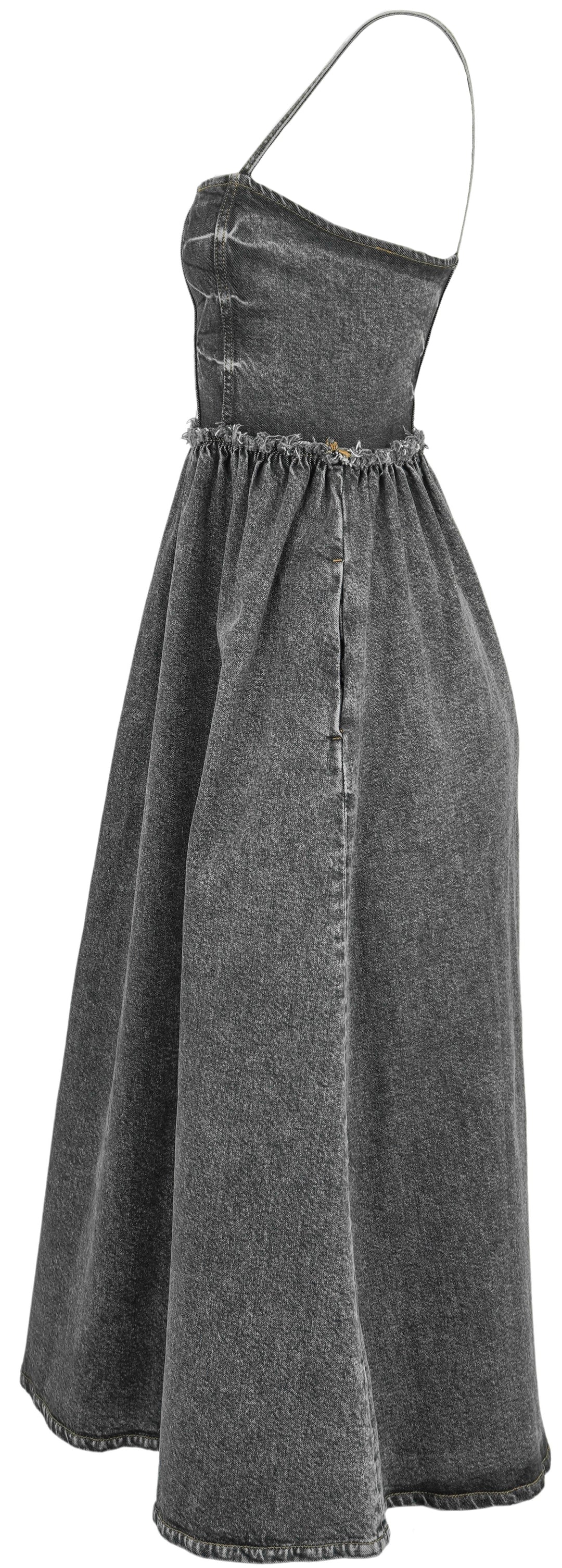 Ganni Denim Dress in Washed Black