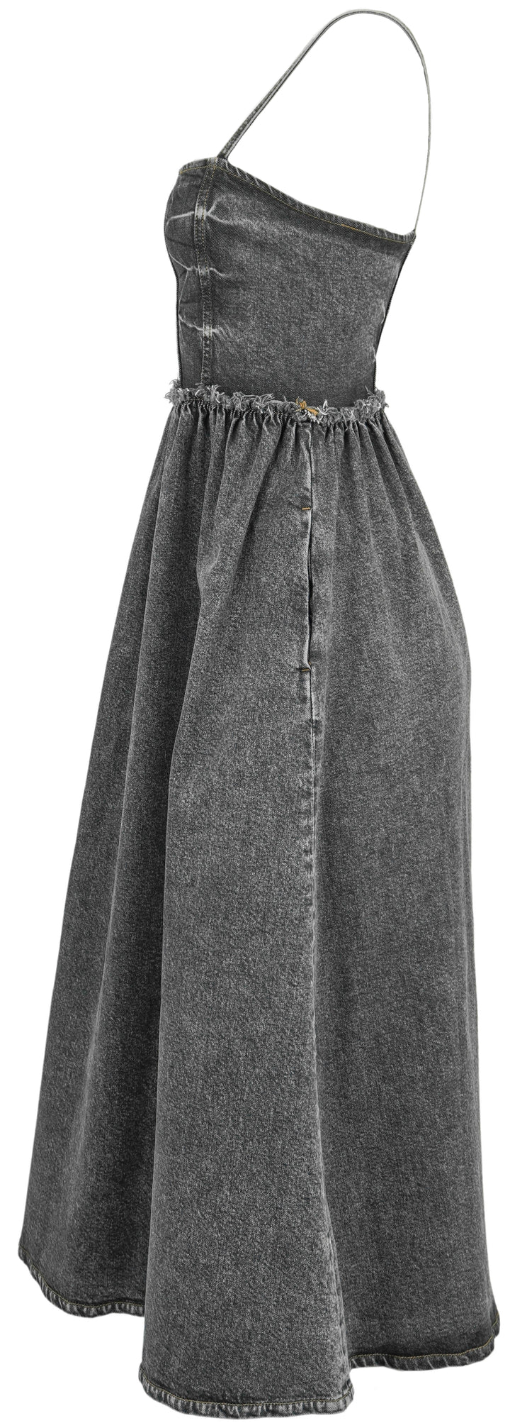 Ganni Denim Dress in Washed Black