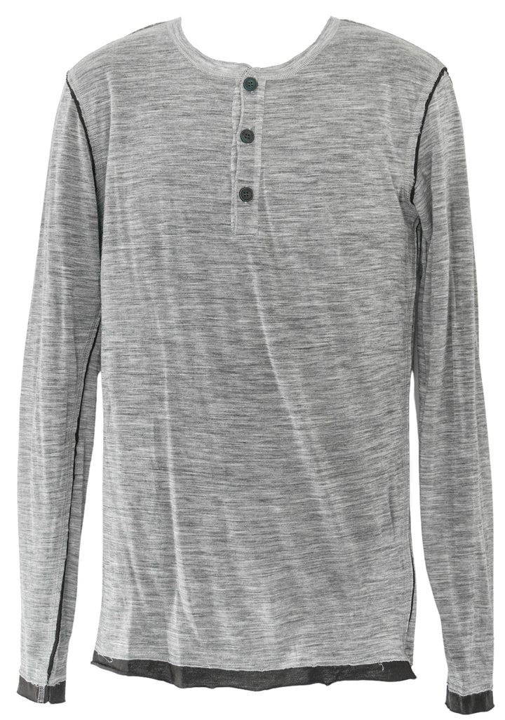 Dolce & Gabbana Henley Top in Grey and Black - Discounts on Dolce & Gabbana at UAL