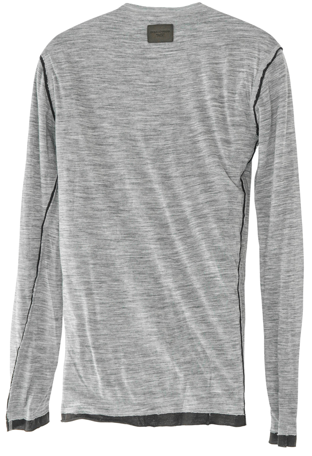 Dolce & Gabbana Henley Top in Grey and Black - Discounts on Dolce & Gabbana at UAL