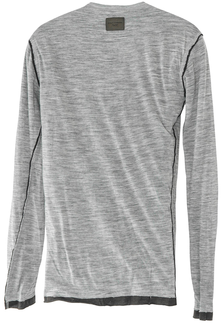 Dolce & Gabbana Henley Top in Grey and Black - Discounts on Dolce & Gabbana at UAL
