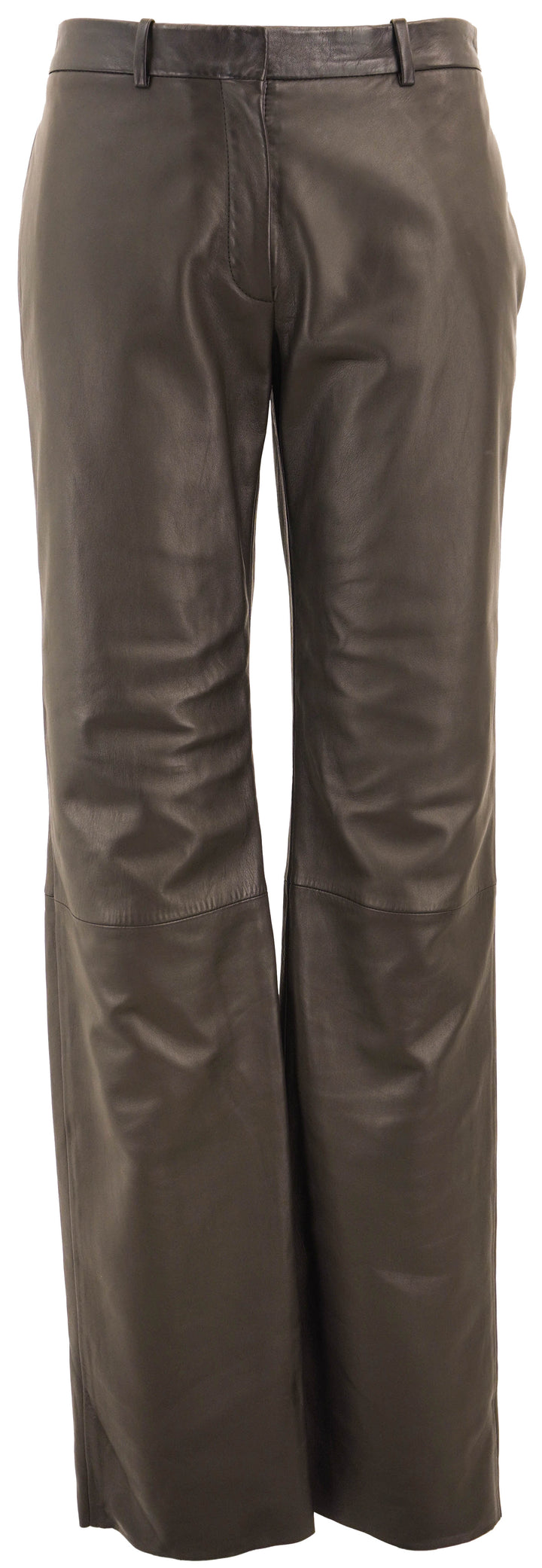 The Row Selviese Leather Pants in Dark Brown - Discounts on The Row at UAL