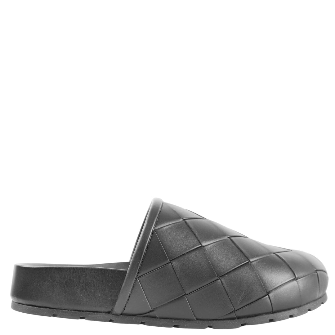 Bottega Veneta Reggie Woven Clogs in Black - Discounts on Bottega Veneta at UAL