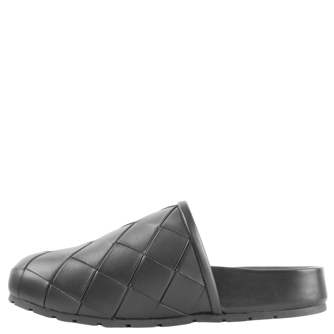 Bottega Veneta Reggie Woven Clogs in Black - Discounts on Bottega Veneta at UAL