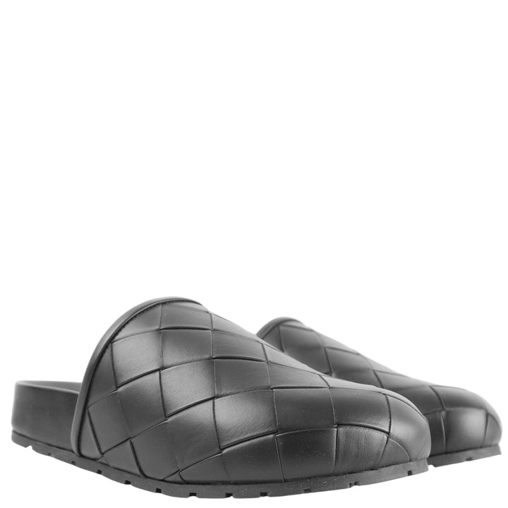 Bottega Veneta Reggie Woven Clogs in Black - Discounts on Bottega Veneta at UAL