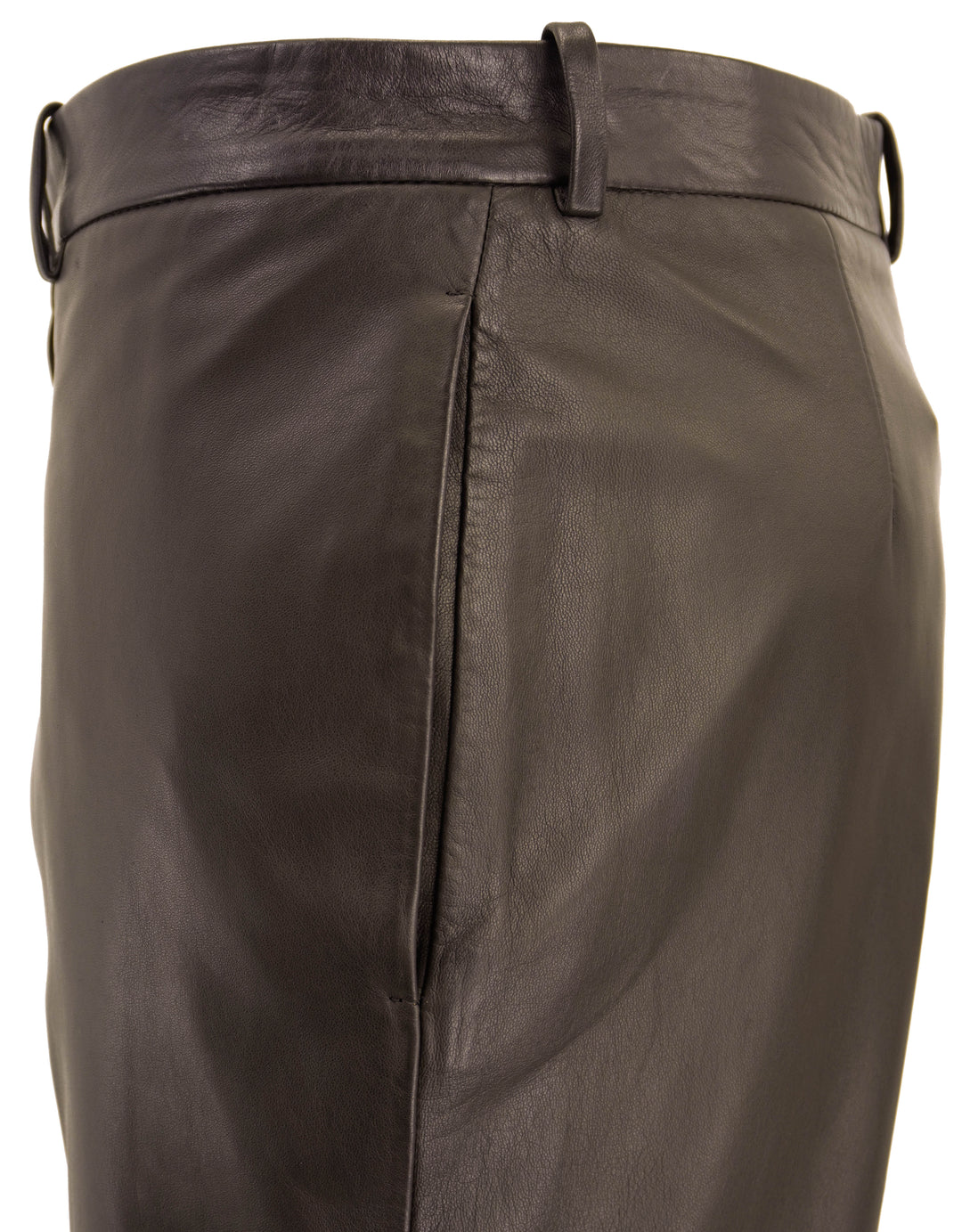The Row Selviese Leather Pants in Dark Brown - Discounts on The Row at UAL