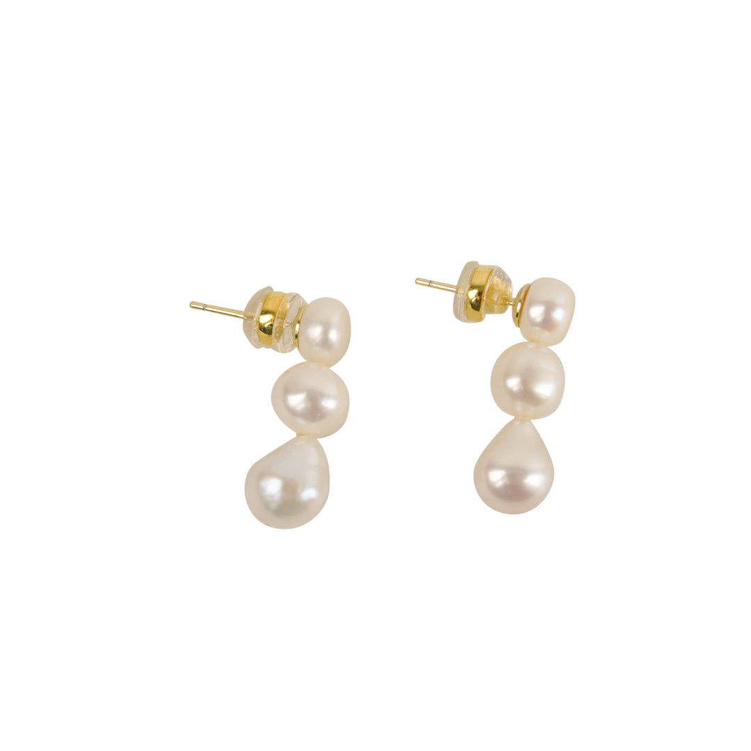 Shashi Triple Pearl Earrings
