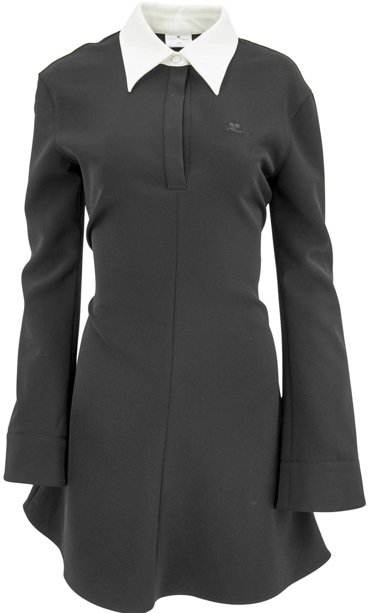 Courrèges Polo Dress in Black and Cream