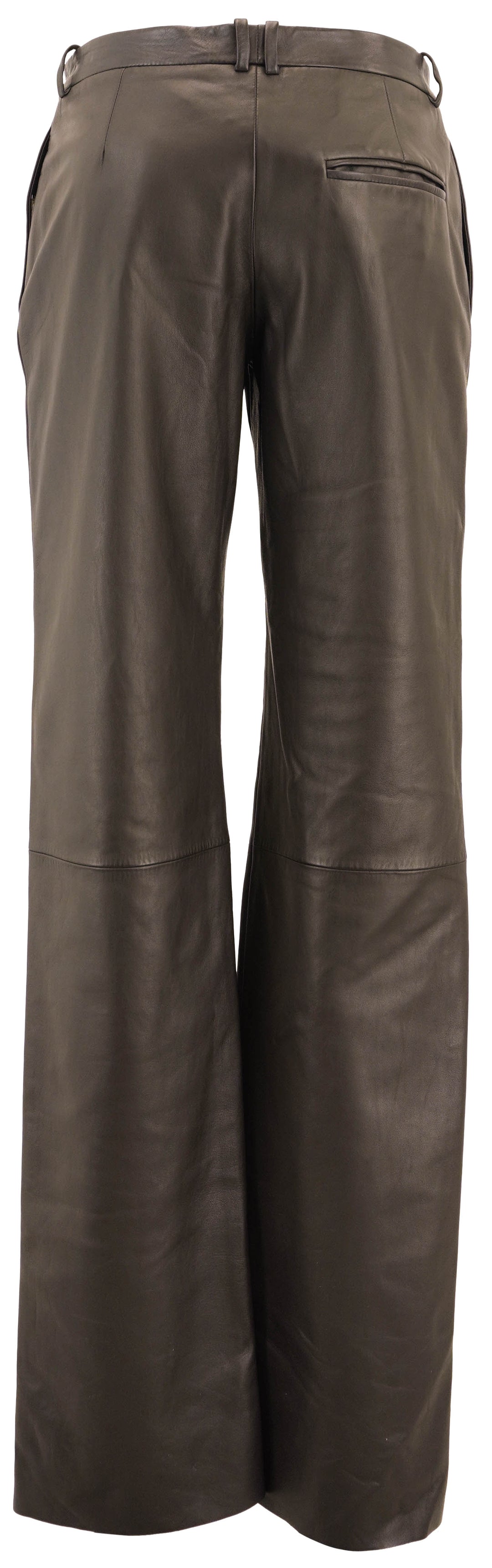 The Row Selviese Leather Pants in Dark Brown - Discounts on The Row at UAL