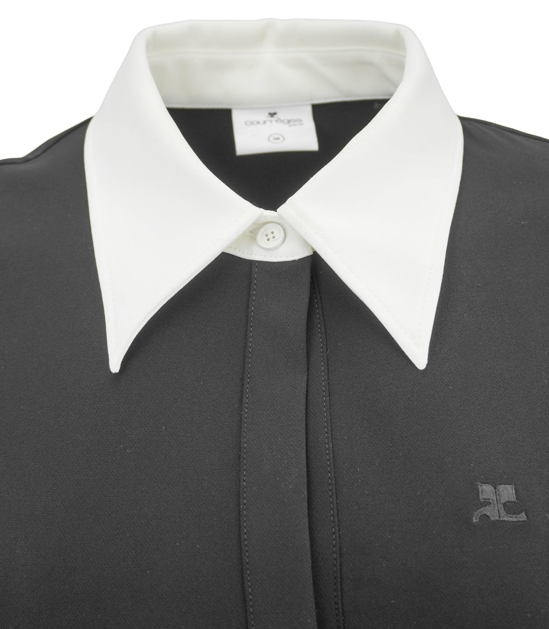 Courrèges Polo Dress in Black and Cream