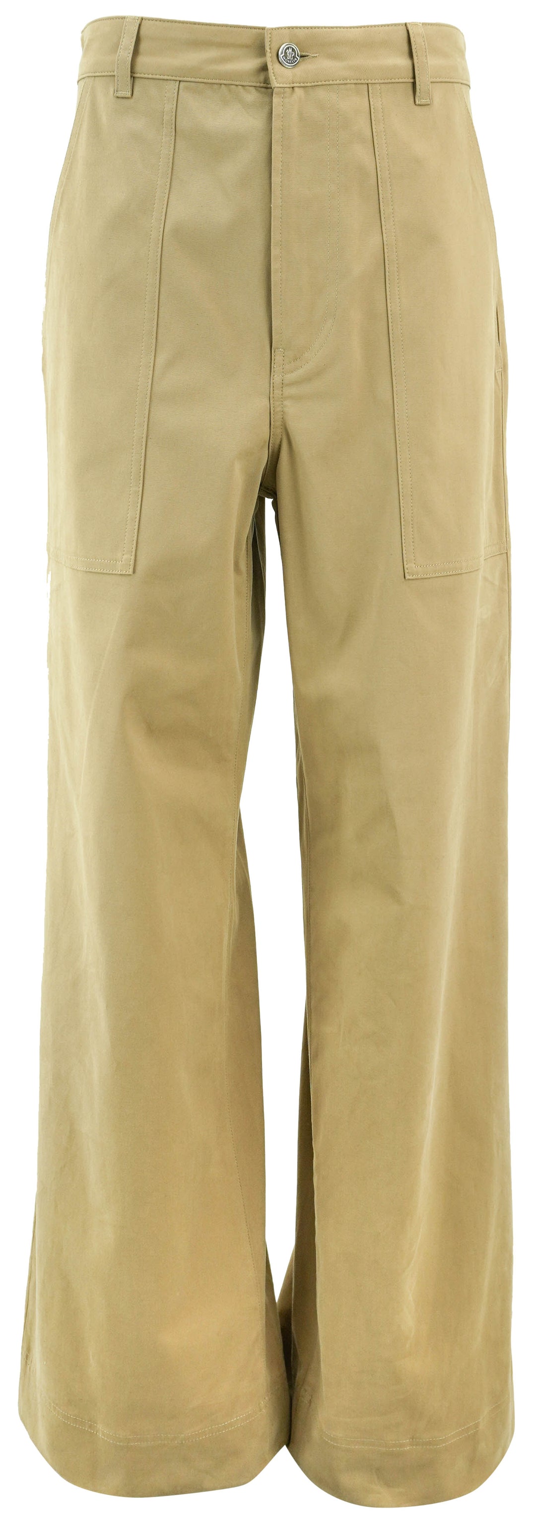 Moncler Wide Leg Trousers in Khaki - Discounts on Moncler at UAL