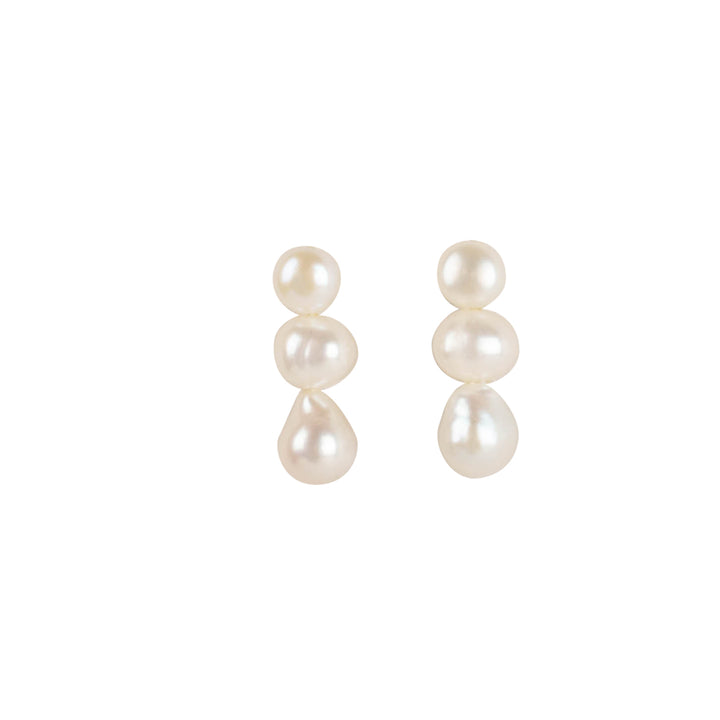 Shashi Triple Pearl Earrings