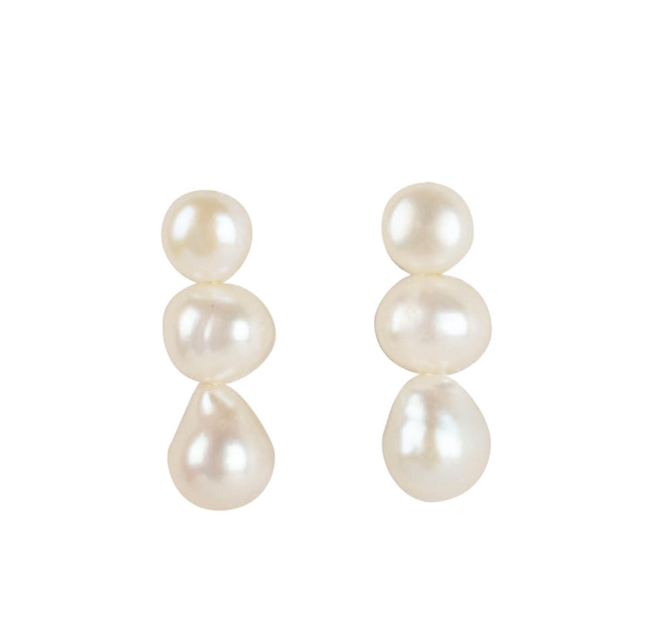 Shashi Triple Pearl Earrings