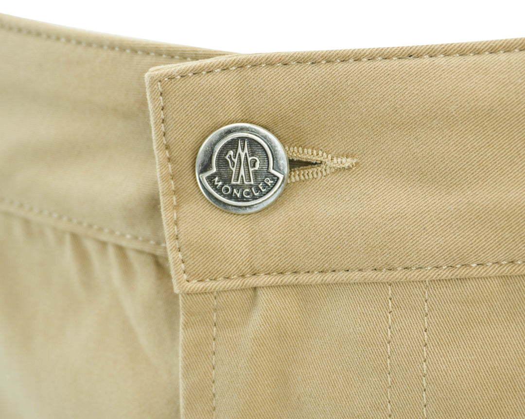 Moncler Wide Leg Trousers in Khaki - Discounts on Moncler at UAL