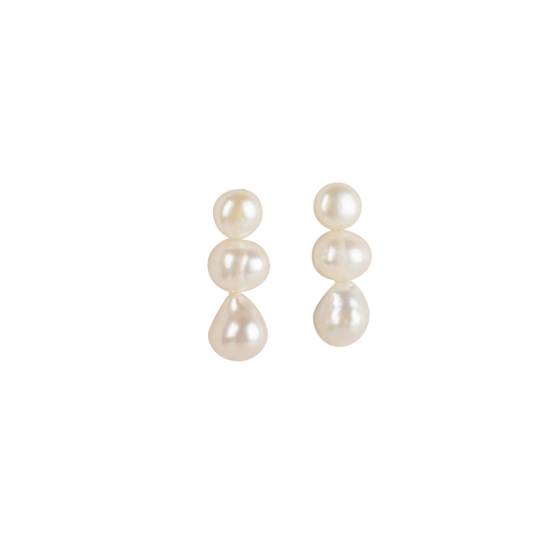 Shashi Triple Pearl Earrings