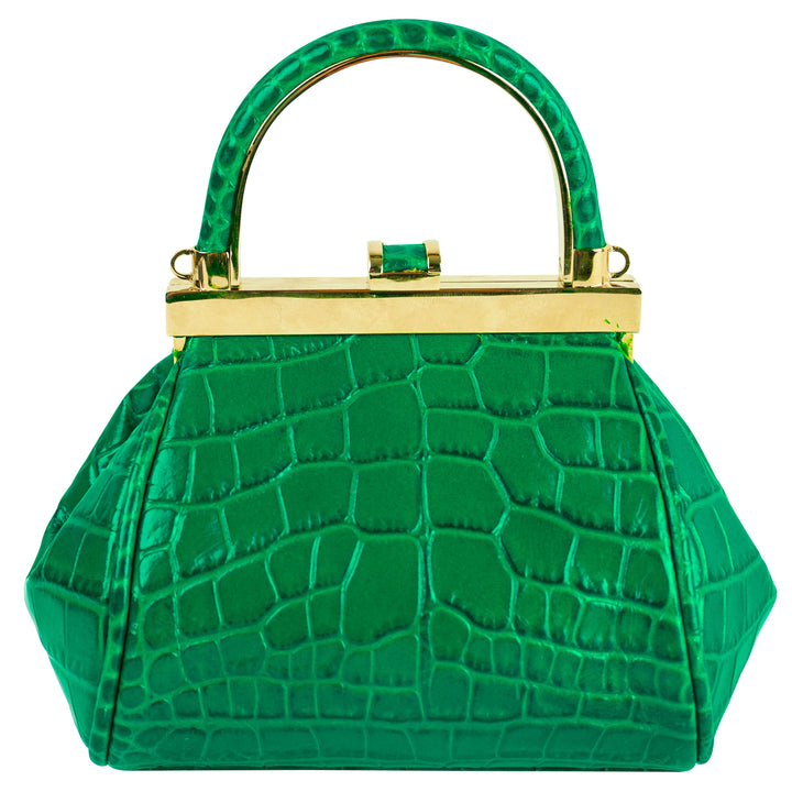 Georges Hobeika Croc Embossed Mini Bag in Green